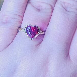 ♥️Heart Cut Ruby Ring Melinda Maria♥️ Sz8 EUC